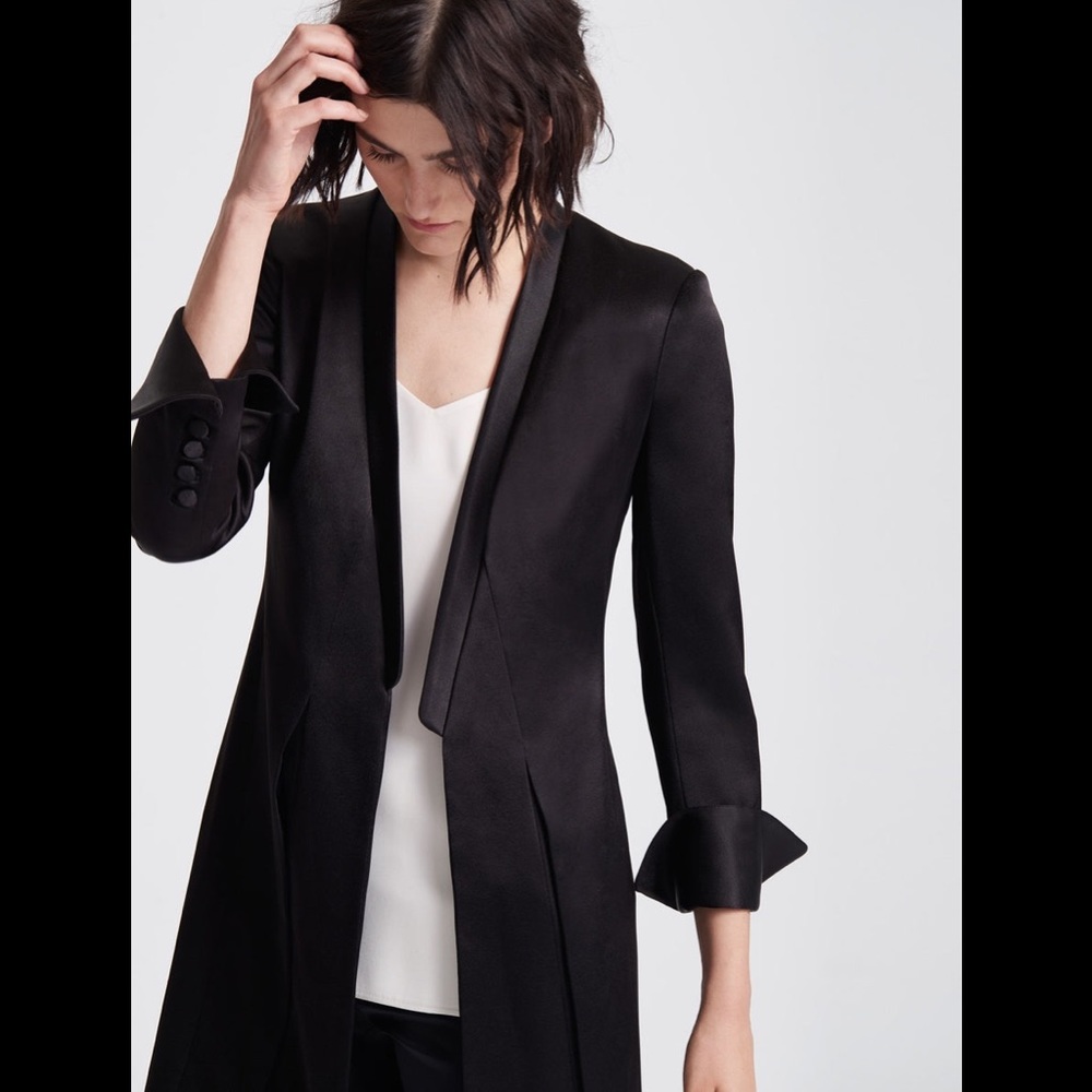 HALSTON SATIN DUSTER JACKET